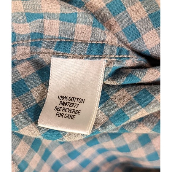 Sonoma Mens Tall XLT Check Shirt Long Slv Button Up Casual Blue Gray 100% Cotton - Picture 3 of 6